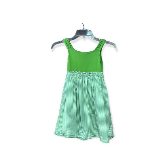 Sz6 Gymboree Green White Striped Summer Dress - Picture 2 of 5